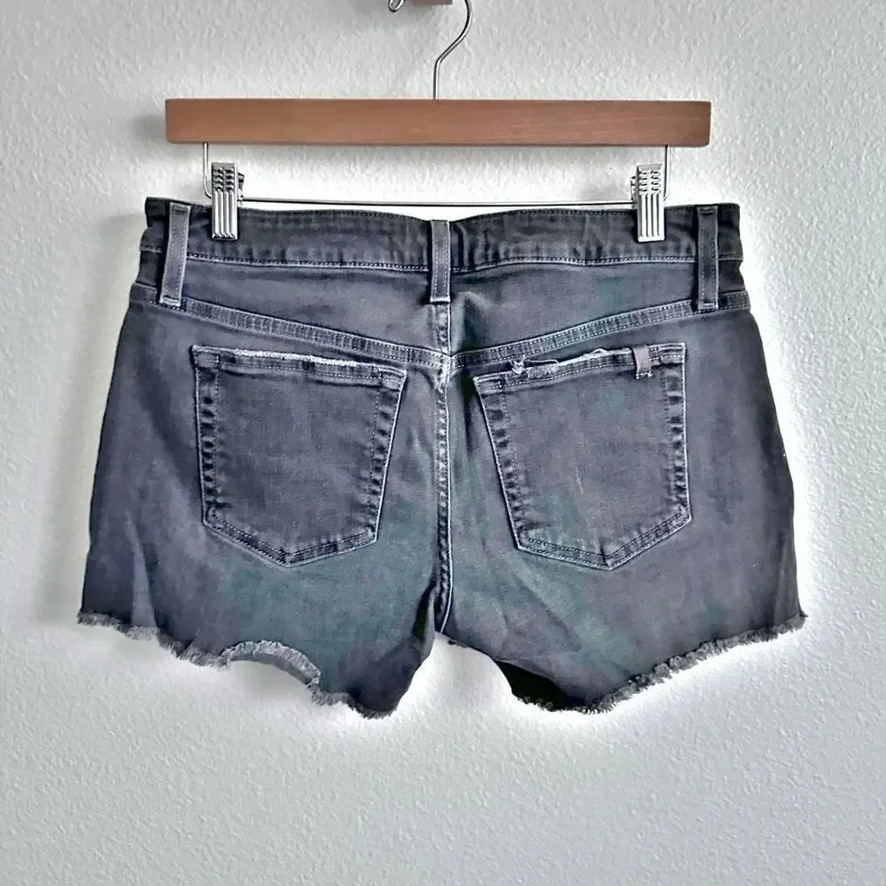 JOE'S JEANS | Black Denim Raw Hem Jean Shorts Short Cutoff | Size 29 - Picture 3 of 8